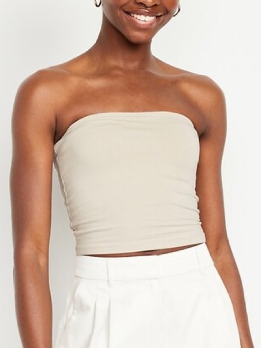 Old Navy Ivory Strapless Crop Top